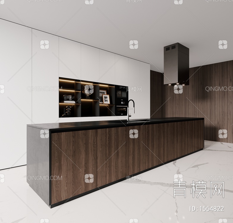 岛台，开放式厨房，橱柜，吧台3D模型下载【ID:1554822】