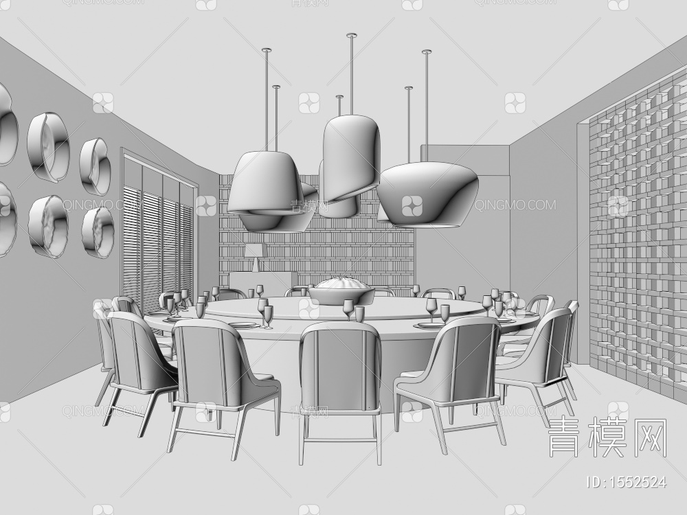 餐厅包房3D模型下载【ID:1552524】