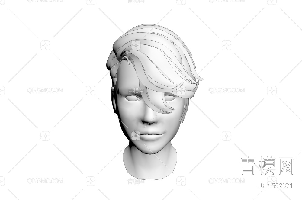 男士发型 造型 头发3D模型下载【ID:1552371】