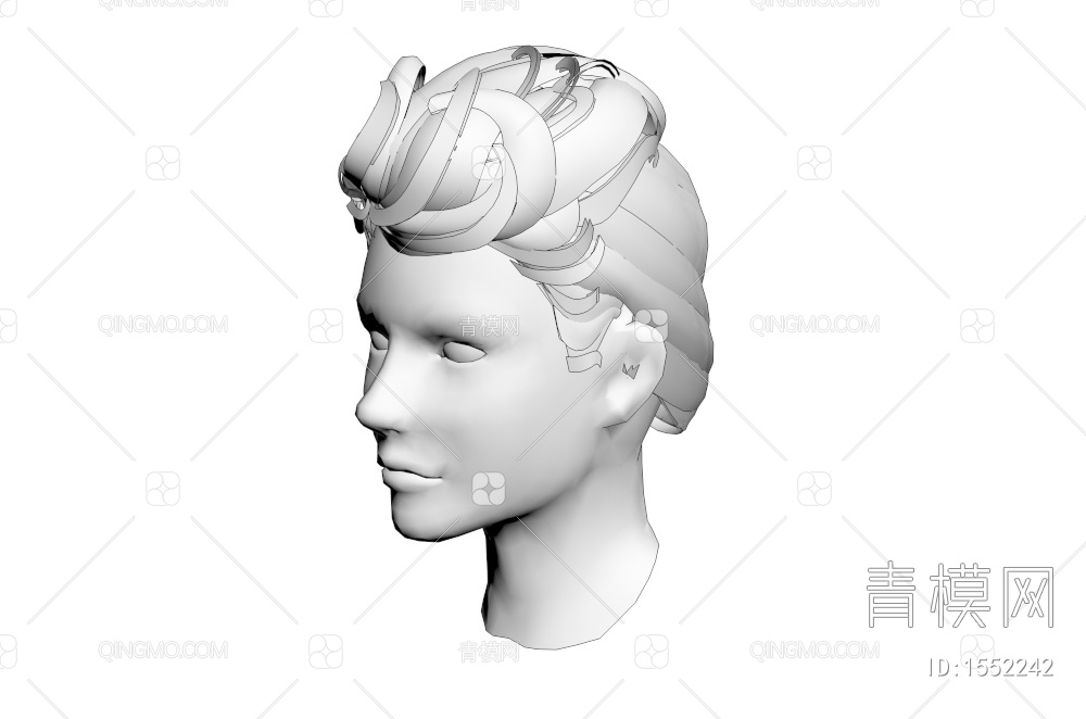 男士发型 造型 头发3D模型下载【ID:1552242】