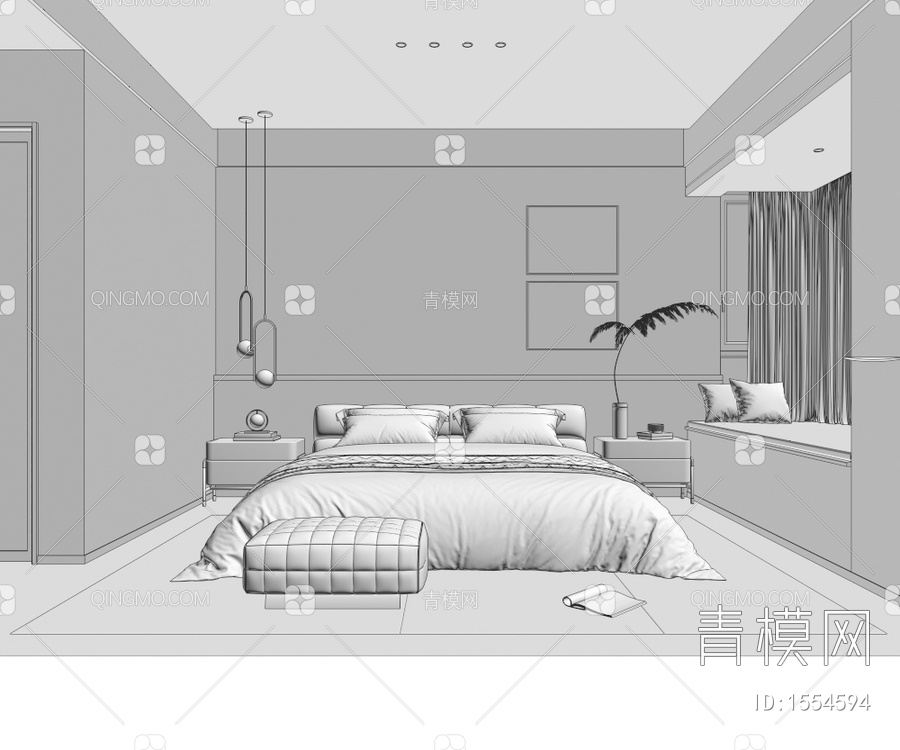 家居卧室3D模型下载【ID:1554594】