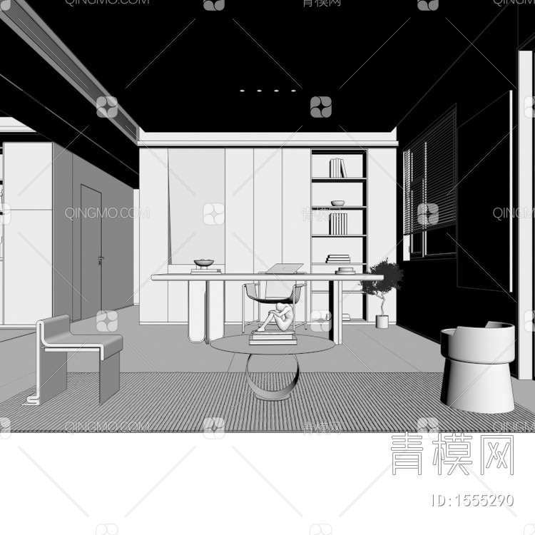 家居会客厅3D模型下载【ID:1555290】