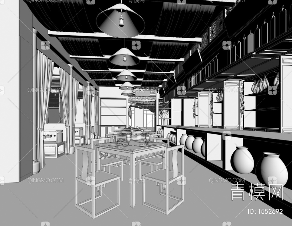 餐厅3D模型下载【ID:1552692】