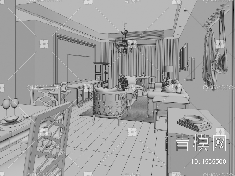 客餐厅3D模型下载【ID:1555500】