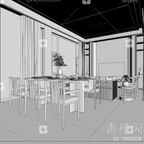 家居客餐厅3D模型下载【ID:1555008】
