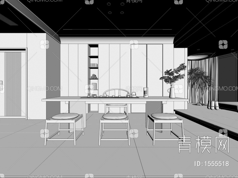 茶室3D模型下载【ID:1555518】
