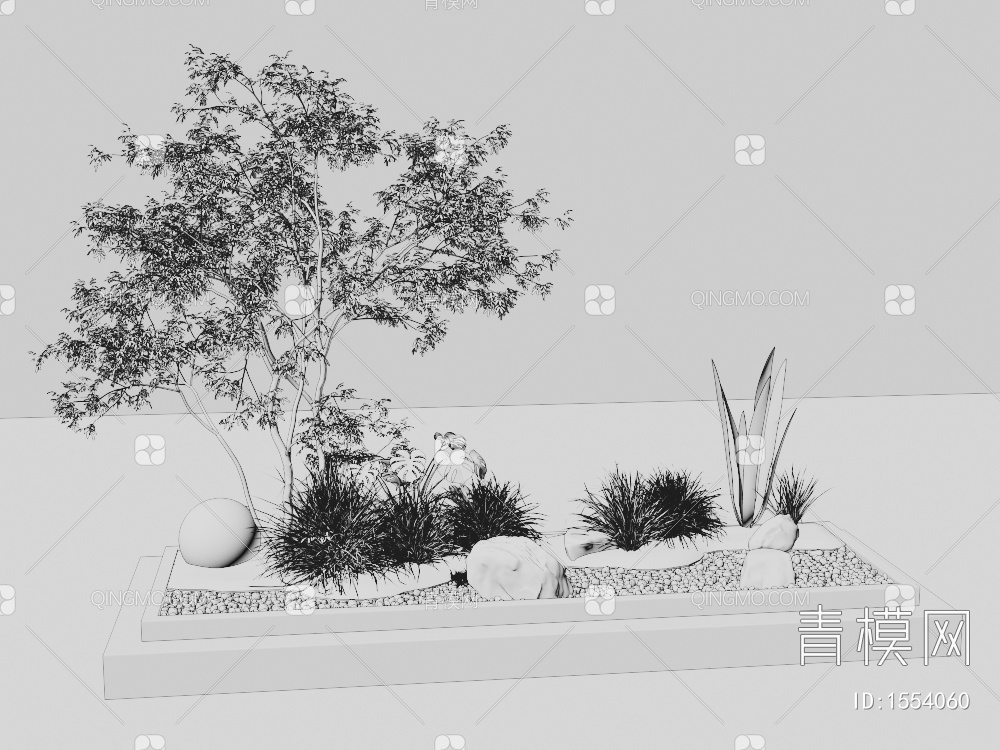 植物堆 植物组合3D模型下载【ID:1554060】