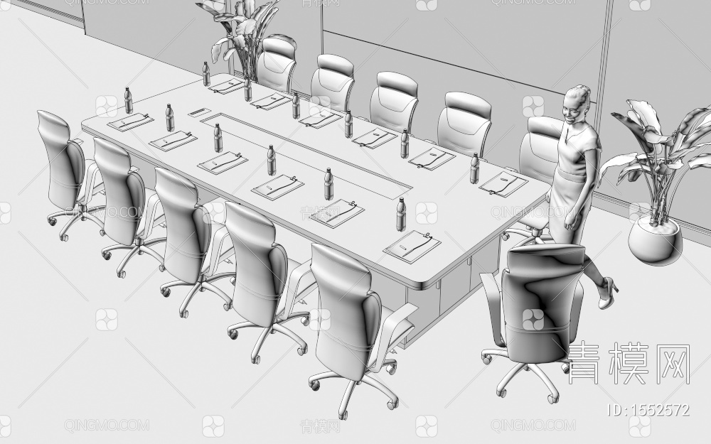 会议桌3D模型下载【ID:1552572】
