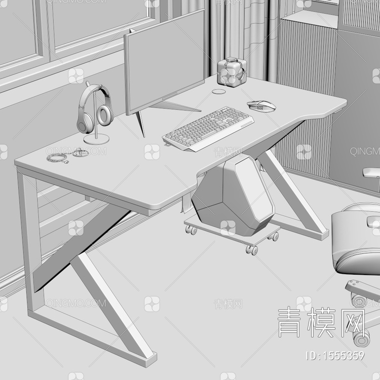 电竞桌 电脑桌3D模型下载【ID:1555359】
