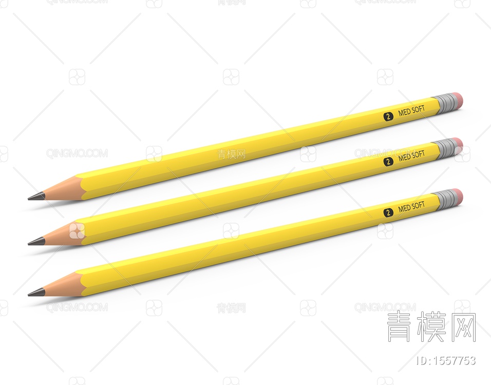 学习用品 铅笔3D模型下载【ID:1557753】