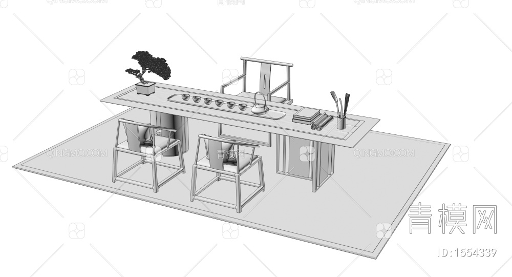 茶桌椅3D模型下载【ID:1554339】