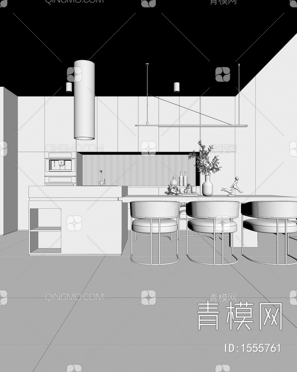 别墅客餐厅3D模型下载【ID:1555761】