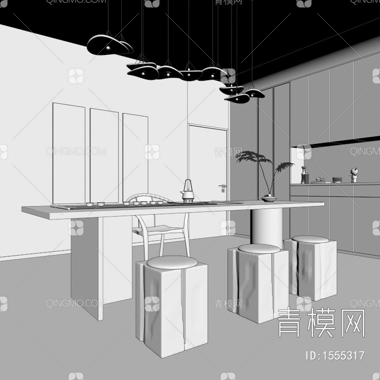 家居茶室3D模型下载【ID:1555317】
