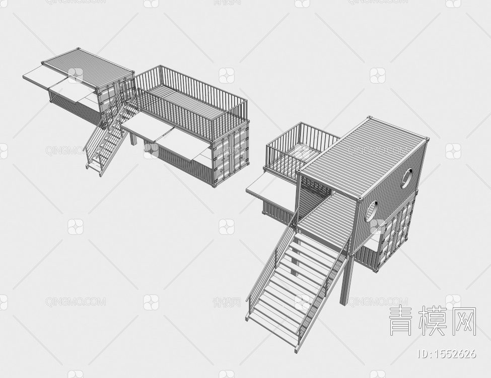 集装箱售卖亭3D模型下载【ID:1552626】