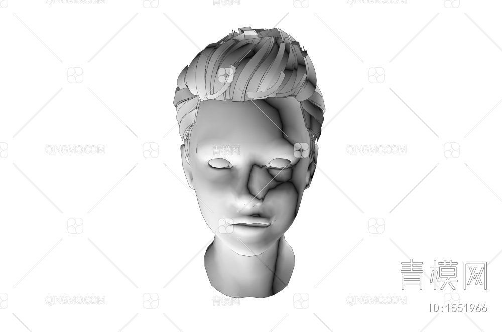 男士发型 造型 头发3D模型下载【ID:1551966】
