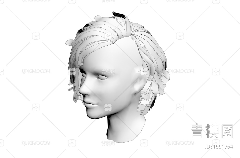 男士发型 造型 头发3D模型下载【ID:1551954】