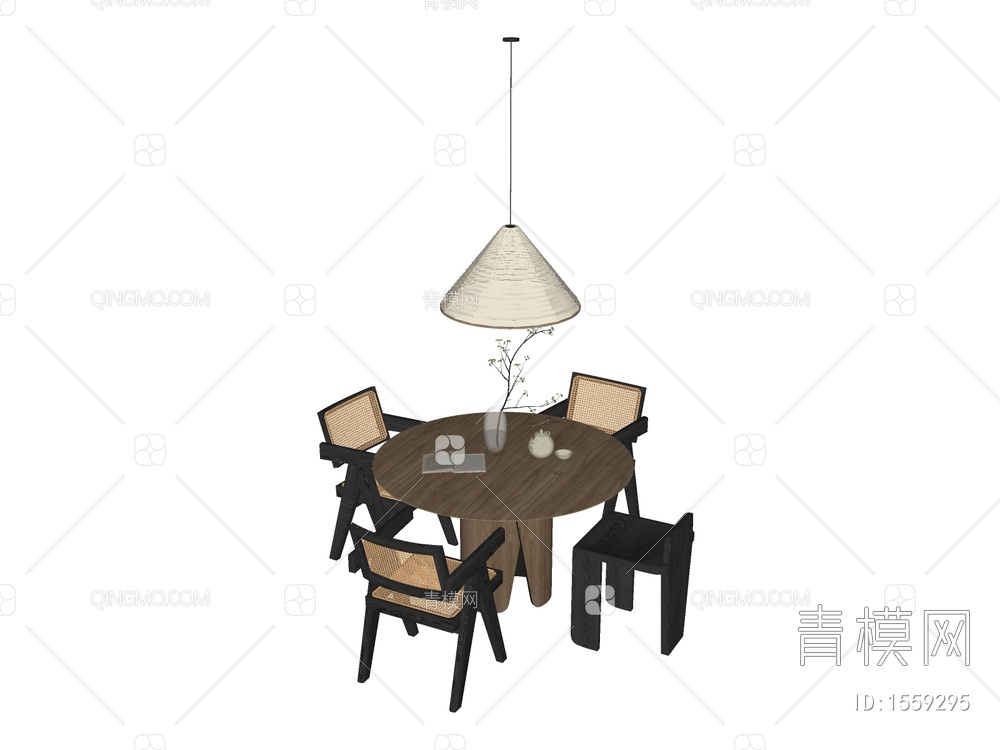 餐桌椅SU模型下载【ID:1559295】