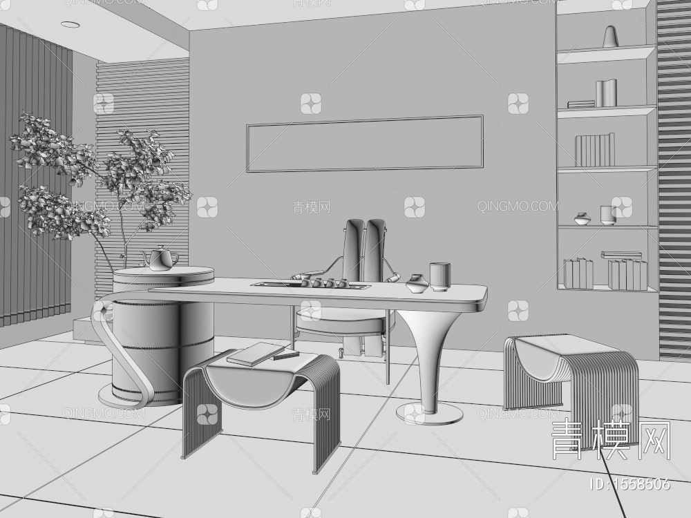 茶桌椅3D模型下载【ID:1558506】