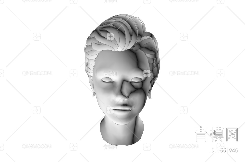 男士发型 造型 头发3D模型下载【ID:1551945】