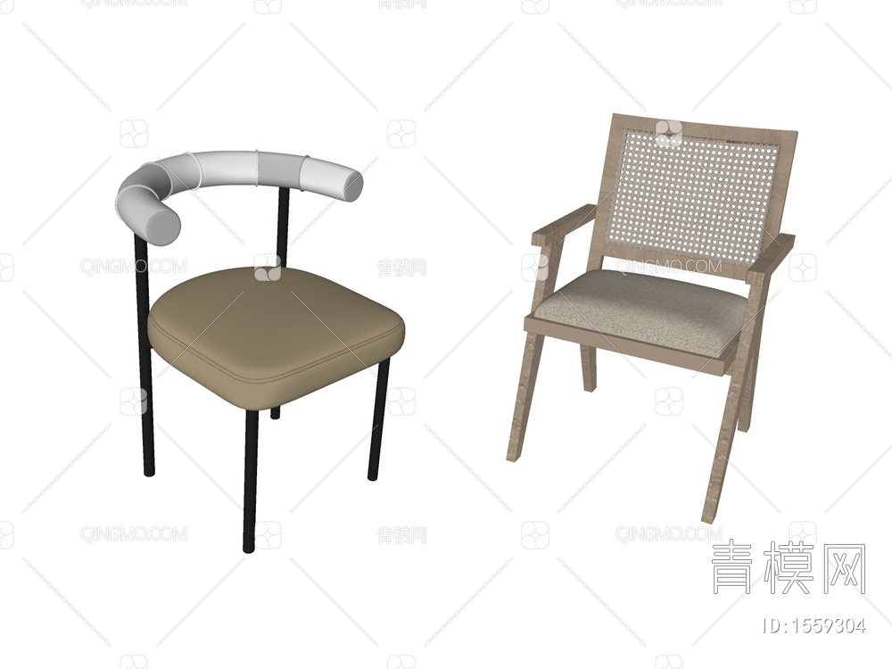 餐椅 单椅SU模型下载【ID:1559304】