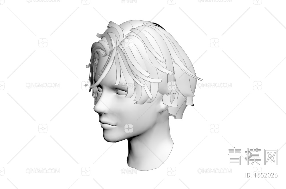 男士发型 造型 头发3D模型下载【ID:1552026】