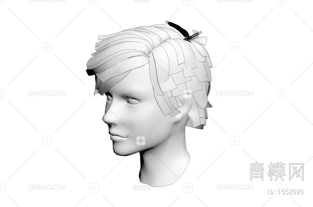 男士发型 造型 头发3D模型下载【ID:1552020】