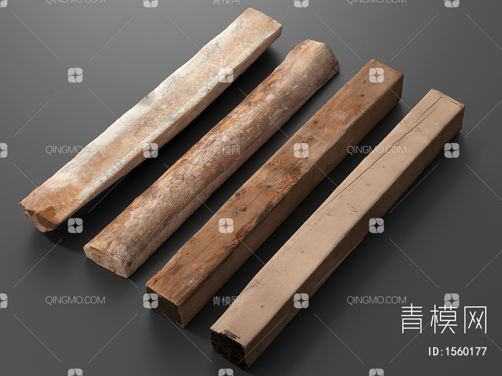 旧木头 旧木梁 枯树杆 木材 木柴 木棍 朽木3D模型下载【ID:1560177】