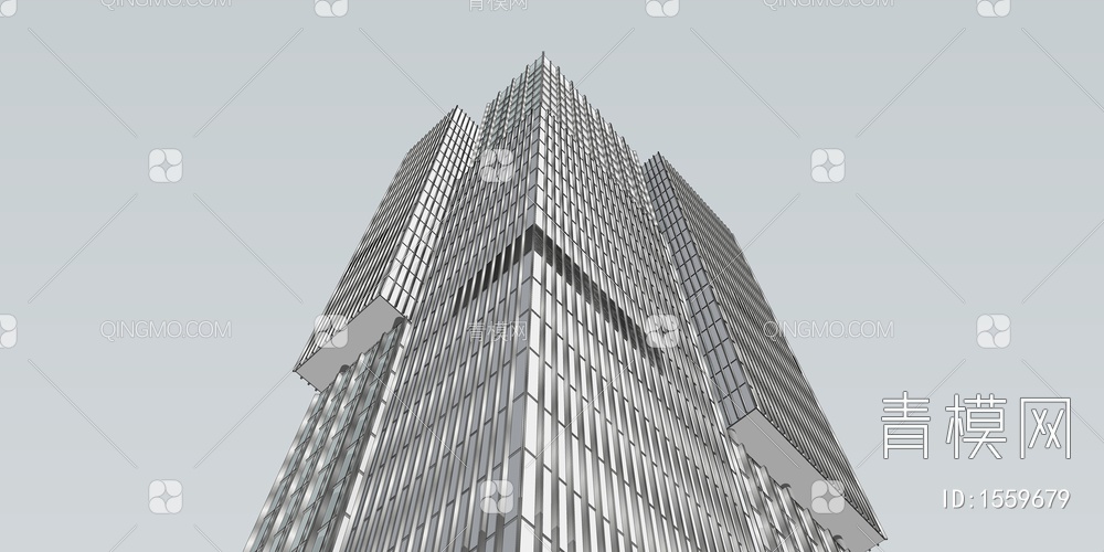企业总部超高层办公大楼SU模型下载【ID:1559679】