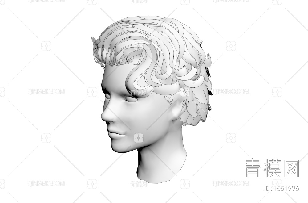 男士发型 造型 头发3D模型下载【ID:1551996】