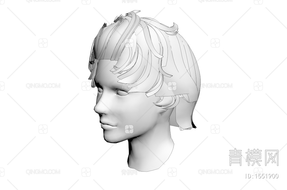 男士发型 造型 头发3D模型下载【ID:1551900】