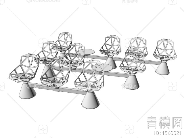 休闲家具 公共休闲椅子3D模型下载【ID:1560021】