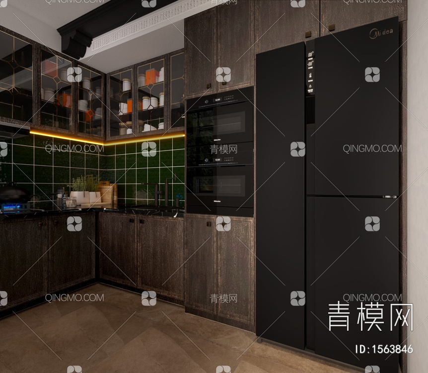 厨房，海派厨房3D模型下载【ID:1563846】