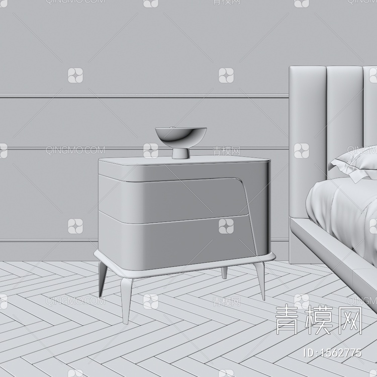 床头柜 柜子3D模型下载【ID:1562775】