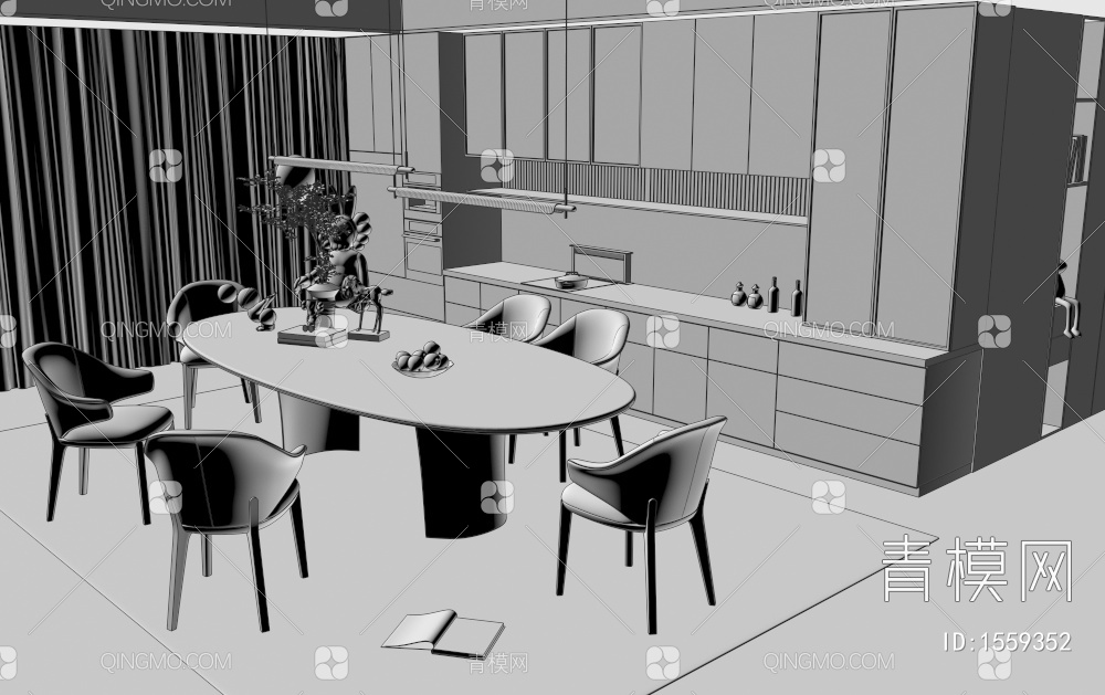 餐桌椅3D模型下载【ID:1559352】