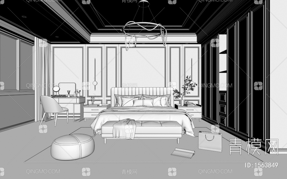 卧室3D模型下载【ID:1563849】