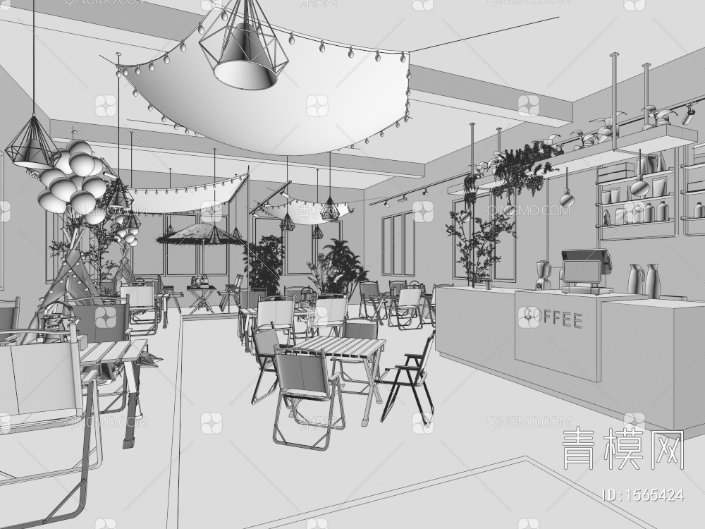 露营式咖啡厅3D模型下载【ID:1565424】