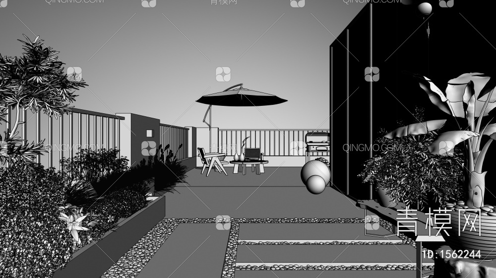 屋顶花园3D模型下载【ID:1562244】