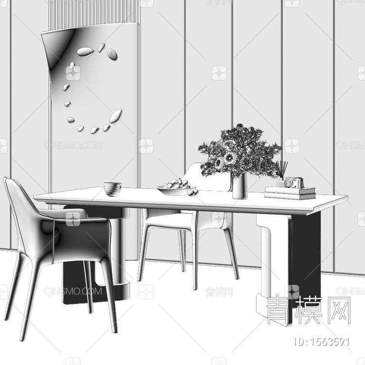 餐桌椅3D模型下载【ID:1563591】