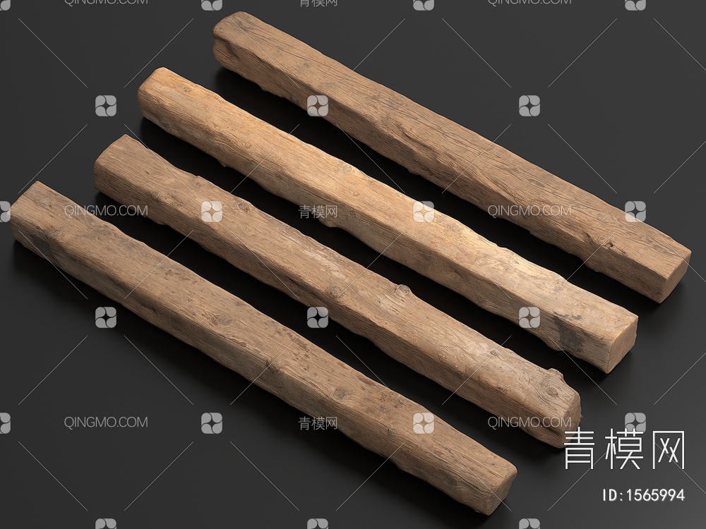 旧木头 旧木梁 枯树杆 木材 木柴 木棍 朽木3D模型下载【ID:1565994】