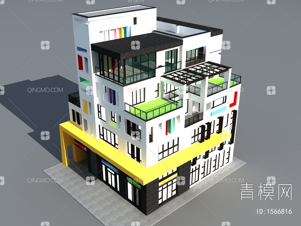 别墅，小区房，自建房，独栋别墅，小区低层3D模型下载【ID:1566816】