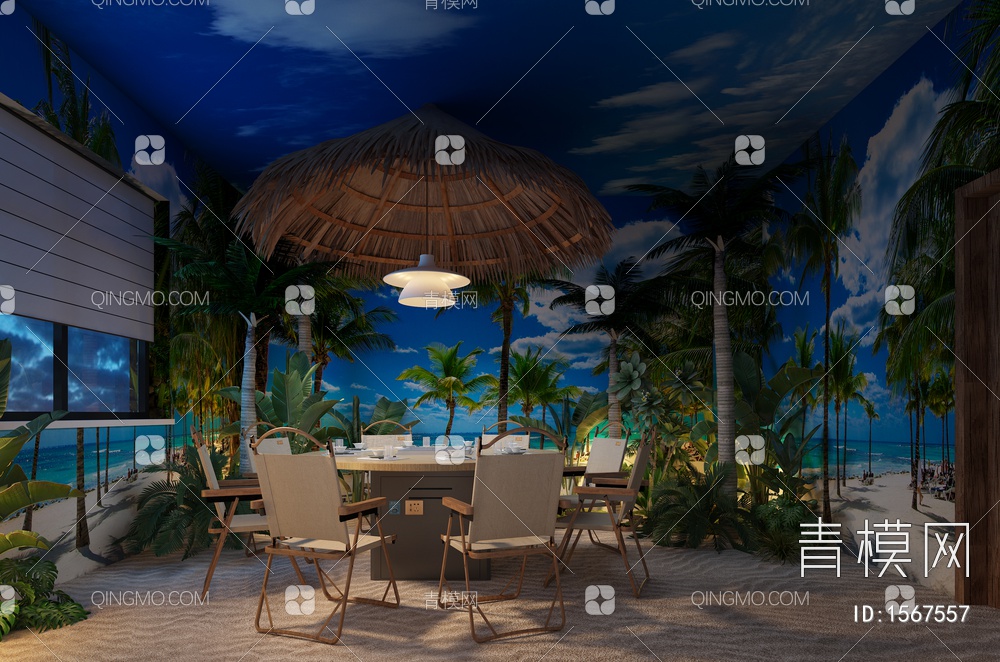 火锅餐厅包间3D模型下载【ID:1567557】