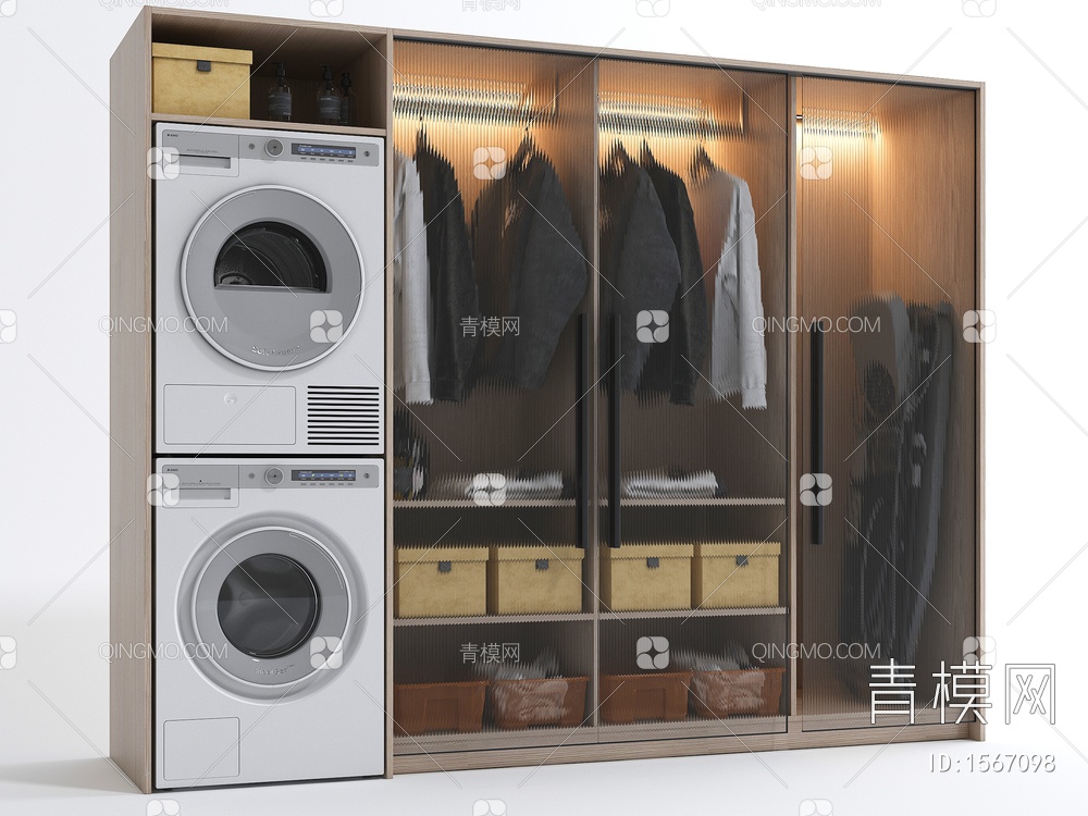 洗衣机柜3D模型下载【ID:1567098】