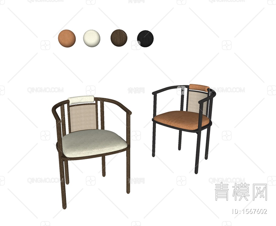 椅子 餐椅SU模型下载【ID:1567602】