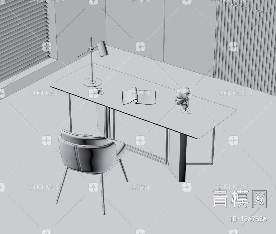书桌椅3D模型下载【ID:1567626】