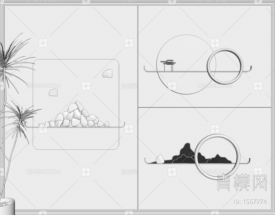 墙饰3D模型下载【ID:1567974】