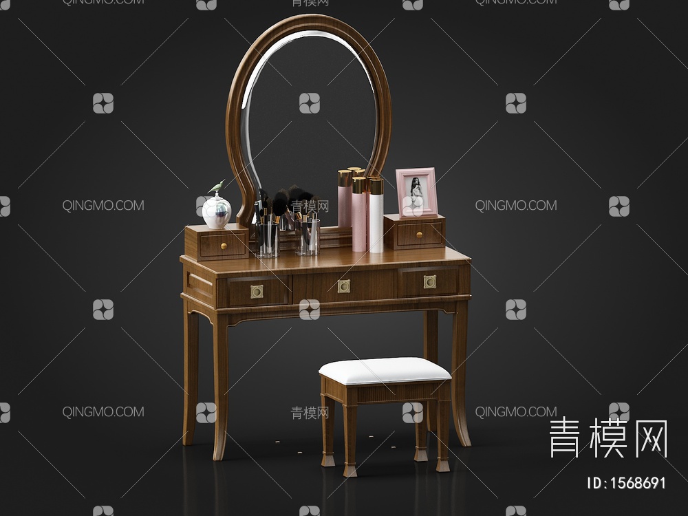 梳妆桌3D模型下载【ID:1568691】