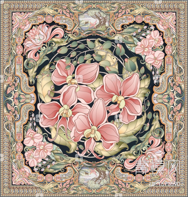 花卉地毯贴图下载【ID:1570590】