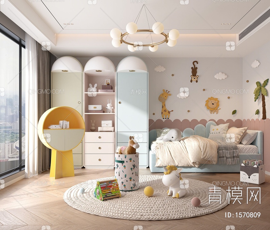 卧室儿童房3D模型下载【ID:1570809】