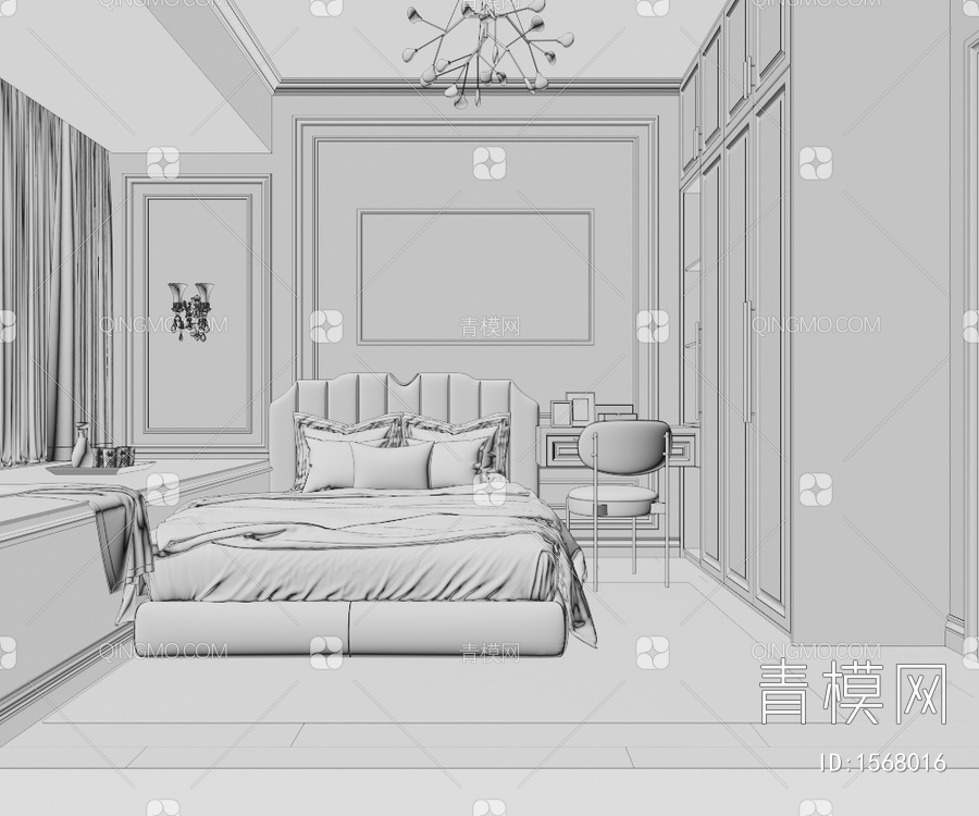 家居卧室3D模型下载【ID:1568016】