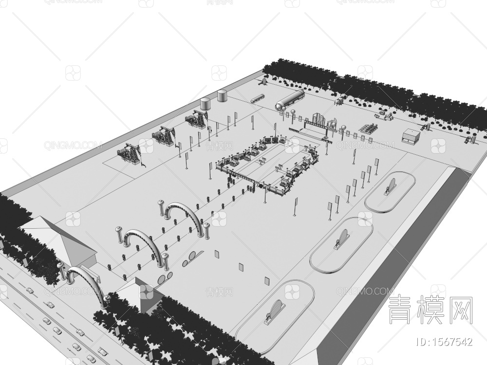 广场会议展厅3D模型下载【ID:1567542】